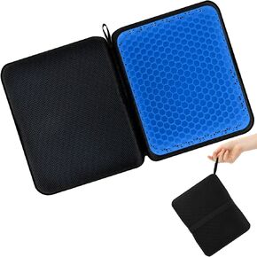 Portable Gel Seat Cushion Foldable Gel Car Seat Cushion, Thick Gel Seat Cushion for Long Sitting Pressure Relief for Office Chair Car Stadium Airplane Travel, Sciatica, Tailbone Pain Relief