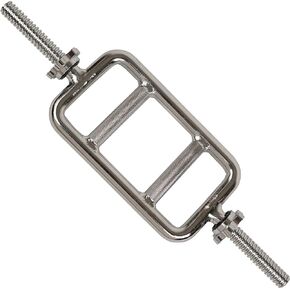 Sunny Health & Fitness 24 in Threaded Solid Chrome Tricep Bar with Ring Collars - STTB-24