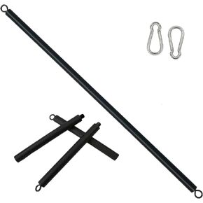 Resistance Band Bar, 41Inch Workout Bar for Home Gym Resistance Training Accessories Bar, Portable Detachable Pilates Bar, for Full Body Workout, with 2 Carabineer Clips, Black