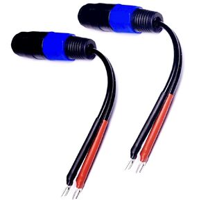 CESS-001S Spade Fork Plug to Speakon Female Jack Adapter for Speaker Cable - 2 Pack (Small Spade)