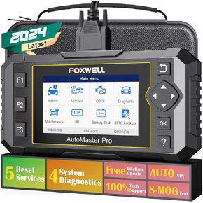 FOXWELL NT614 Elite Car Scanner, 2024 Engine Airbag Transmission ABS Scan Tool with 5 Services ABS Bleeding, SAS Calibration, EPB Throttle Oil Light Reset Tool, Live Data OBD2 Scanner Diagnostic Tool