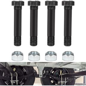 9/16"-18 X 3" Long Trailer Leaf Spring Shackle Bolts (Grade 5) & Nuts for 2000 LB and 3500 LB Axles 23030 Set of 4