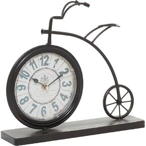 Deco 79 White Metal Farmhouse Clock, 8 x 15 x 4 Inches