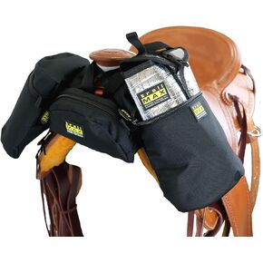 TrailMax Medium-Sized Saddle Horn Bag & Pommel Pocket Combo, Trail Riding Saddle-Bags with 1 Set of TrailMax Horn Bags & 1 Pommel Pocket