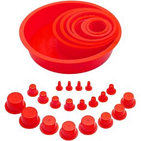 28 Pcs Automotive Cap Plugs Kit 0.11" to 4.37" Fit for AutoLine Pro, Autool, MR CARTOOL, OTC, Plastic Tapered Wide Thick Flange Hose Caps