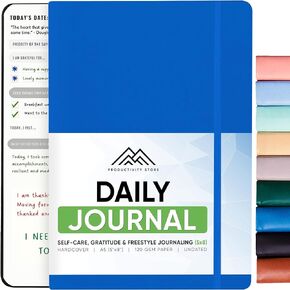 Best Daily Journal for Men & Women for Mindfulness, Productivity, Happiness & Self Care | Gratitude Journal, Affirmation Journal, Positivity Journal, Manifestation Journal, Self-Care Journal, Habit Tracker & Daily Journal with Prompts (Black)