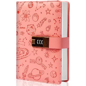 Lock Diary for Women Vintage Lock Journal Refillable Personal Locking Diary Girls Leather Locked Journal Writing Notebook B6 Secret Journal with Combination Passwords 5.5 x 7.8 in, Sunflower Brown