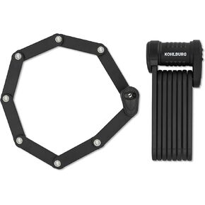 Security Folding Lock - 35" Foldable Bicycle Lock - high German Security Standard - Very Secure Folding Bike Lock - Special Steel Heavy Duty Lock with Keys & Holder for ebike Bike Scooter