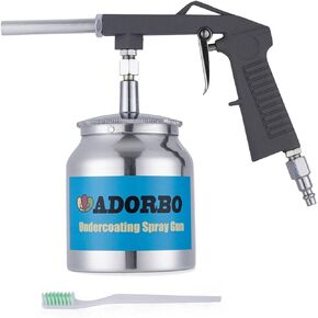 Air Undercoating Spray Gun with Suction Feed Cup - Apply Sprayable Truck Bed Liner Coating, Rubberized Undercoat, Rust Proofing, Chip Guard Paint - Pneumatic Automotive Application Sprayer