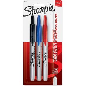 SHARPIE Retractable Permanent Markers, Fine Point, Assorted Colors, 3 Count