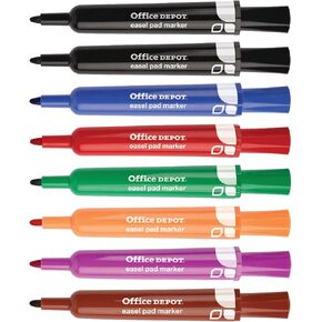 Office Depot(R) Easel Pad Markers, 100% Recycled, Assorted, Pack Of 8, FC102607