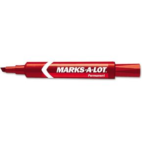 Marks-a-lot Avery Permanent Marker, Regular Chisel Tip, Black (07888), 12 markers