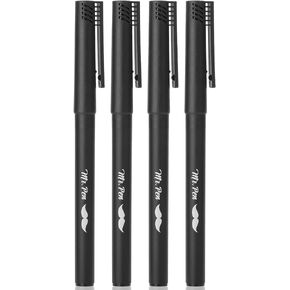 Mr. Pen- Black Fineliner Pens, 4 Pack, 0.5mm Fine Point Pens,Marker Pen for Transparent Sticky Notes, Fine Tip Markers, Fine Line Markers, Drawing Pen, Art Pens, Writing Pens