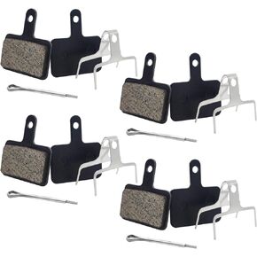 4 Pairs Bicycle Disc Brake Pads, Resin Brake Pads Replacement, Compatible with M315 M355 M515 M525 C501 C601 M375 M395 M415 M416 M446 M465 M475 M485 M486 (Black)