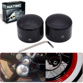 Silver Front Axle Nut Cover Axle Caps for Har*Ley Softail Electra Road Glides Sport-Ster - Set