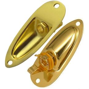 2pcs Boat Style 1/4" Loaded Guitar Pickup Output Jack Plug Socket plate and Screws ferrule for Fender Strat Stratocater Style Electric Guitar(Chrome)