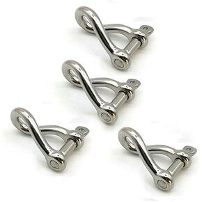 Twist Shackle Stainless Steel 316 Marine Grade,Mini 3/16" (5mm)-4 Pcs