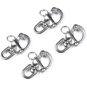 Mxeol Swivel Eye Snap Shackle Quick Release Bail Rigging Clip 2-3/4" Sailing Boat Marine Stainless Steel 4 Packs