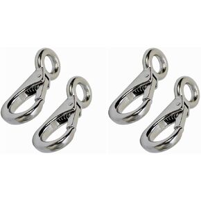 Fixed Spring Snap Leash Hook, Stainless Steel 316 Mini Fixed Snap Shackle,Quick Release Shackles with Fixed Round Ring Marine Boat Rigging Hardware (Optional: 53mm, 2)