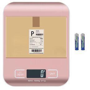 Selegere Digital Shipping Scale, Kitchen Scale, Stainless Steel Accurate 10kg/1g Portable Rechargeable Small Postal Scale for Packages, Small Business, Handmade, Liquids, Jewelry, Boutique(Rose Gold)
