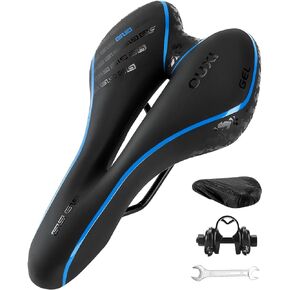 OUXI Comfort Bike Seat Comfortable Gel Bicycle Saddle Replacement Soft Padded with Shock Absorbing Waterproof for MTB Mountain Bike Road Bike Exercise Bike Men Women and Ladies