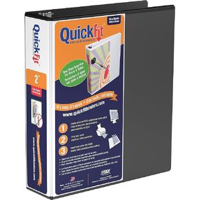 QuickFit View Binder, 3-Ring Binder, Angle D Ring, 2 Inch, Black,87031