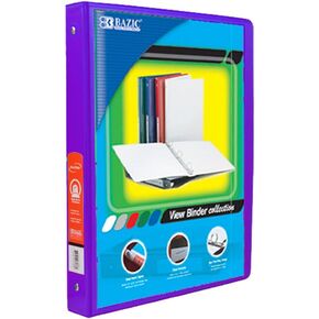 BAZIC حافظة عرض ثلاثية الحلقات باللون الأرجواني مقاس 1/2 بوصة مع جيبين in Kuwait