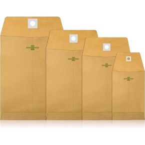 Frienda 4 Sizes Clasp Envelopes Kraft Paper Catalog Clasp Envelope with Closure for Filing, Storing or Mailing Documents, 50 Pieces (6 x 9 In, 9 x 12 In, 10 x 13 In, 12 x 15.5 in,Brown)