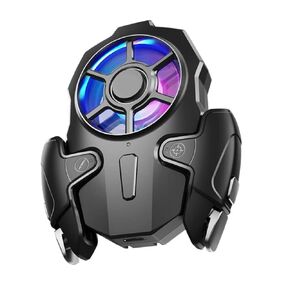 Diyeeni AK03 Mobile Phone Cooler Radiator, Phone Cooling Fan with Game Controller Triggers, RGB Light, Cellphone Heatsink Cooling with 3 Speed Fan, for IPhone for Android