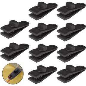 HengLiSam Tarp Clips, Heavy Duty Lock Grip, Clamps Withstand 60mph Strong Wind Fit for Awnings, Outdoor Camping, Caravan Canopies, Car Covers, Swimming Pool Covers (10 pcs)