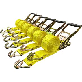 6 Pack 2" x15' Ratchet Strap Tie Down 5000LB J Hook