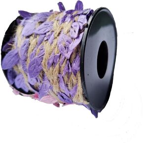 33 feet Natural Twine Blue Leaf Jute 3ply 2MM Rope Hemp Burlap Ribbon String Heavy Duty Hanging Gardening Decoration or for Arts and Crafts