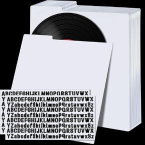 60 Pcs Record Dividers 12.5 x 13.49 Inch Vinyl Record Accessories with 2 Sheets Black A-Z Stickers for Organizing Record Protection
