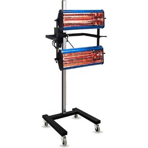 مصباح معالجة الطلاء بالأشعة تحت الحمراء من pakowin، 2100 وات 110 فولت، ضوء تسخين طلاء بالأشعة تحت الحمراء قصير الموجة متحرك لكابينة طلاء السيارة، مع مؤقت وارتفاع قابل للتعديل in Kuwait