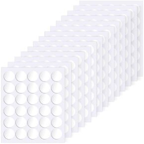 Poster Putty, 1200 Pcs 10mm/0.4" Adhesive Dots, Double Sided Removable Sticky Tack, Clear Round Reusable Mounting Stickers Transparent Tacky Glue Tape for Wall Hanging Pictures