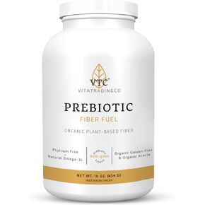 VitaTradingCo. Prebiotic Fiber Fuel Powder | Organic, Plant-Based Fiber Supplement | Gut & Digestive Health | Natural Omega-3s | 27 Servings (Unflavored)
