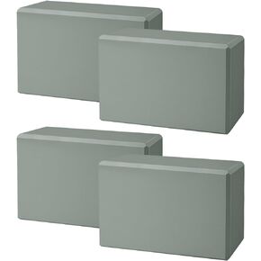 Yoga Blocks 4 Pack - Premium EVA Foam Bricks for Pilates Workout, Stretching, Meditation - Yoga Brick for Flexibility, Balance, Spine Strength, Non-slip and Lightweight Exercise Blocks