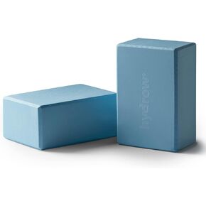 Hydrow Yoga Blocks - Supportive & Lightweight EVA Foam for Yoga, Pilates, Meditation, 9 x 6 x 4 inches, Blue