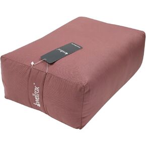 WELLROX Yoga Rectangular Bolster Pillow, Yoga Bolster for Restorative Yoga - 100% Indian Cotton Cover, Firmness & Stability – Yin Yoga and Prenatal Meditation Yoga Pillow - Removable Washable Cover
