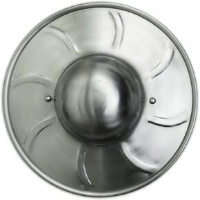 GDFB Large Dome Spiral Fluted Buckler with Handle, 14 GA, Multi
