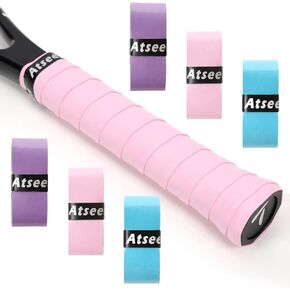 Tennis Racket Grip Tape, 6 or 12 or 30 Pack, Racket Overgrip Tape That Stays Dry & Absorbs Sweat with Velvety Comfort. for Tennis Rackets,Fishing Rods.Various Colors to Choose.
