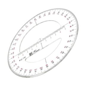 Hegebeck 360 Degree Protractor, 6 Inch Diameter Plastic Math Protractors Circle Protractors Mathematical Tool, for Angle Measurement