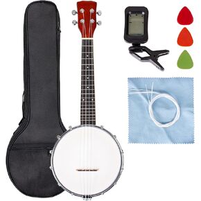 بانجو 4 أوتار - حجم كامل، طقم بانجو للمبتدئين مع أوتار حزام موالف الحقيبة، دائرة الأخماس للمبتدئين في البانجو البالغين أو الأطفال in Kuwait