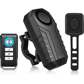 WSDCAM Bike Alarm Horn with Remote Loud 113dB, Waterproof Wireless Antitheft Vibration Bicycle Alarm with Bike Horn for Adults Mountain Bike Road Bicycle Scooter