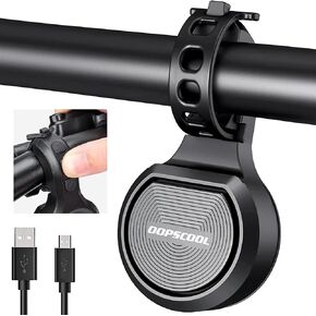 Bike Horn Adjustable 80-130DB, Electric Bicycle Bell USB Rechargeable, Waterproof Bicycle Accessories for Adults Mountain Bike Bells Whistle