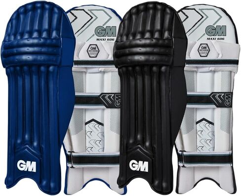 Gunn & Moore GM Cricket Maxi 606 واقيات أرجل الضرب الممتازة للبالغين (لون أزرق داكن)، اليد اليمنى in Kuwait