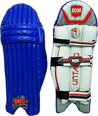 BDM Untamed Pro Mens Cricket Leg Guard اليد اليمنى وسادات الضرب الزرقاء من جلد البولي يوريثان in Kuwait