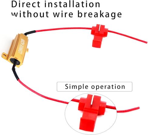 2 قطعة 50 واط 6 أوم LED مقاومات الحمل + 4 قطعة T-clamp مشبك سلك سريع لإصلاح لمبة فرط فلاش بدوره إشارة ضوء لمبة وميض سريع رمز الخطأ تحذير إلغاء التتابع تسخير محول in Saudi Arabia
