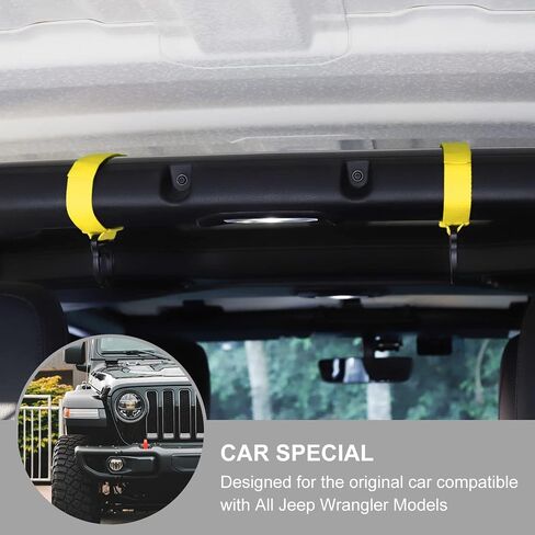 قطعتان من خطاف الملابس لجيب رانجلر CJ YJ TJ LJ JK JKU JL JLU JT Sports Sahara Freedom Rubicon & Unlimited X 2/4 باب (أسود) in Saudi Arabia