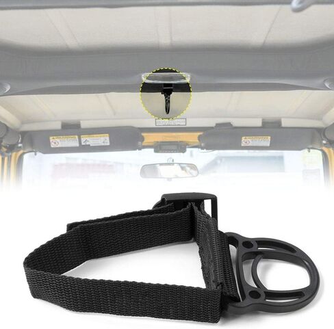 قطعتان من خطاف الملابس لجيب رانجلر CJ YJ TJ LJ JK JKU JL JLU JT Sports Sahara Freedom Rubicon & Unlimited X 2/4 باب (أسود) in Saudi Arabia